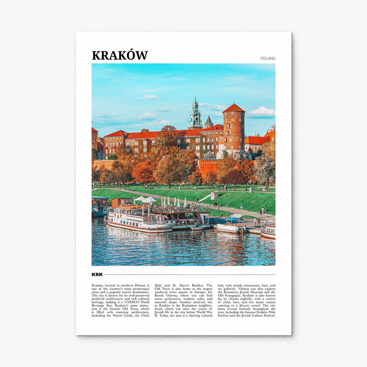 Kraków Travel Poster, print only (unframed)