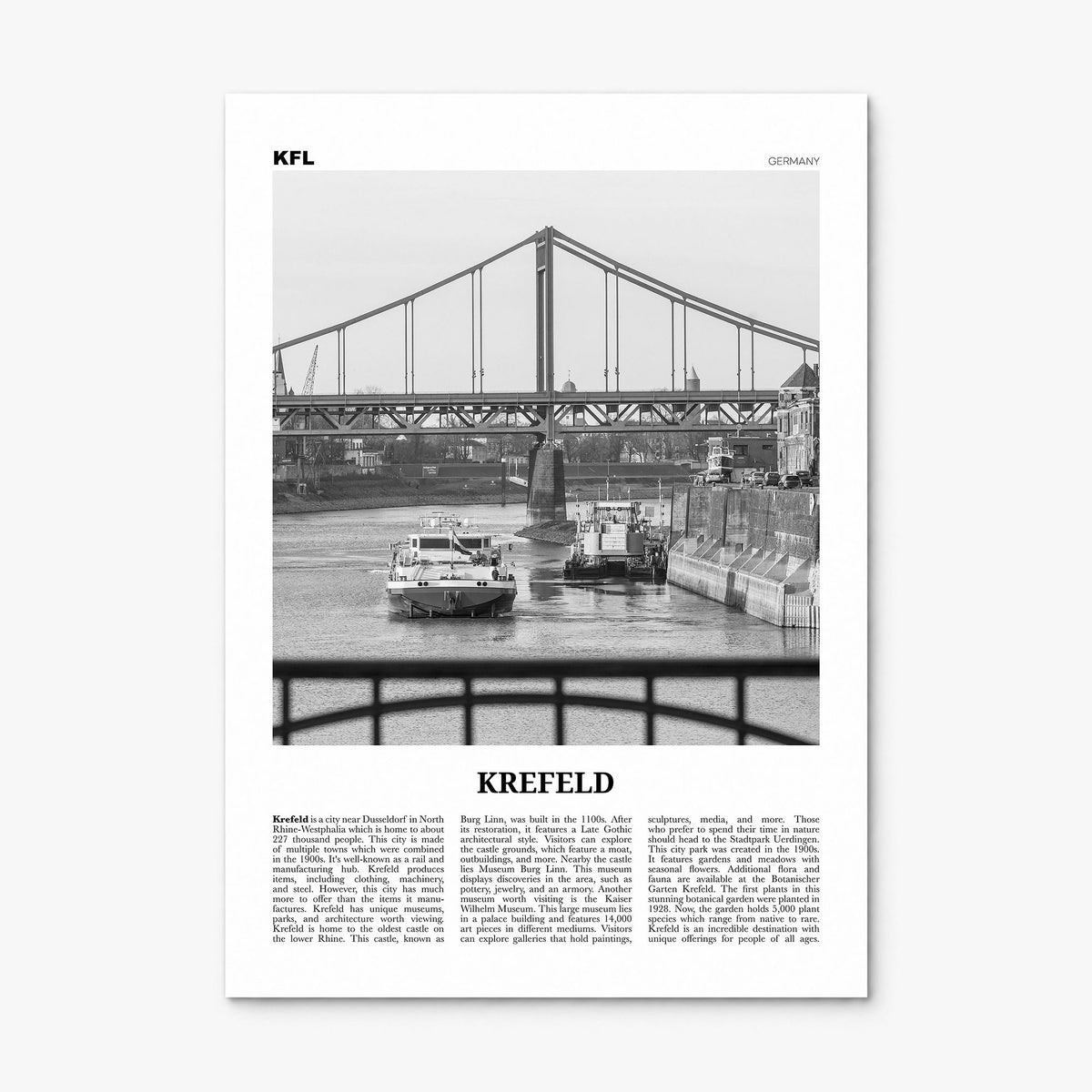 Krefeld Newspaper Poster, print only (unframed)
