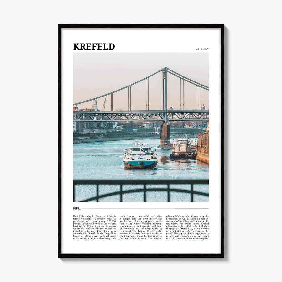 Krefeld Travel Poster, framed poster mockup