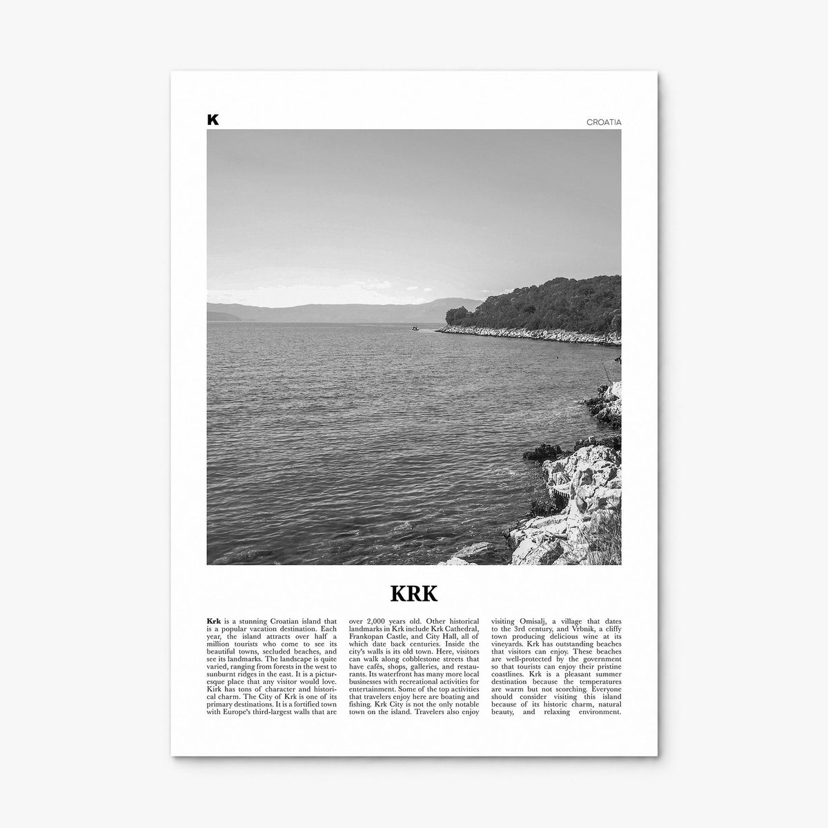 Krk Newspaper Poster, print only (unframed)