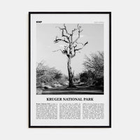 Kruger National Park Poster Black Wood / 8x12 in Nbourhood Travel B&W Poster