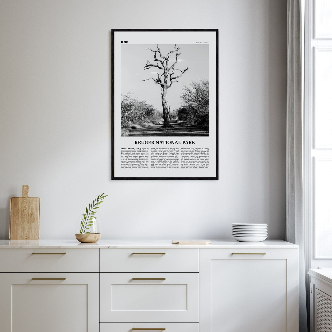 Kruger National Park Poster Nbourhood Travel B&W Poster