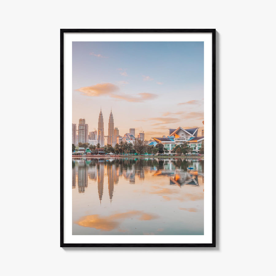 Kuala Lumpur colorful photo poster of Malaysia – vertical wall art, unframed print shown in interior mockup