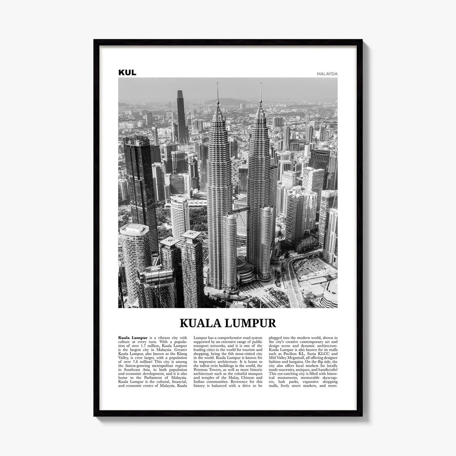 Kuala Lumpur Newspaper No 1 Poster, framed poster mockup