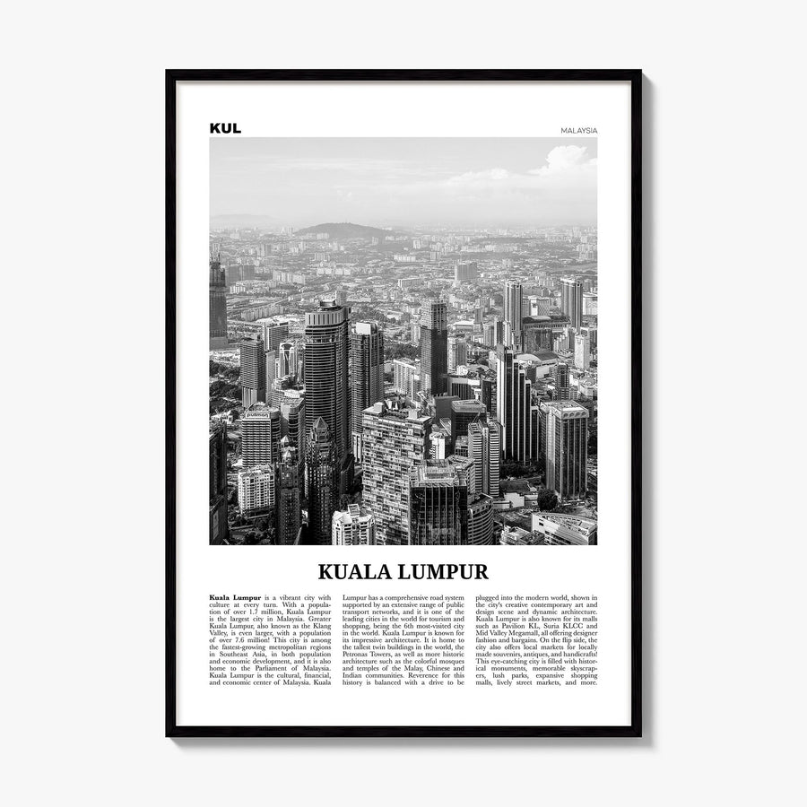 Kuala Lumpur Newspaper No 2 Poster, framed poster mockup