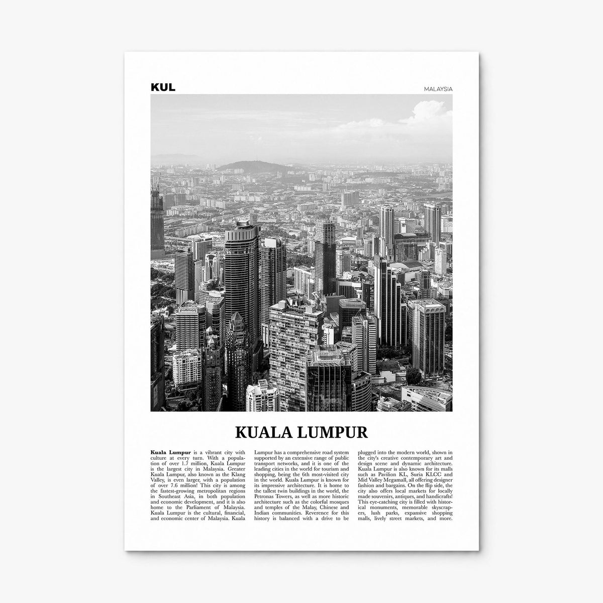 Kuala Lumpur Newspaper No 2 Poster, print only (unframed)