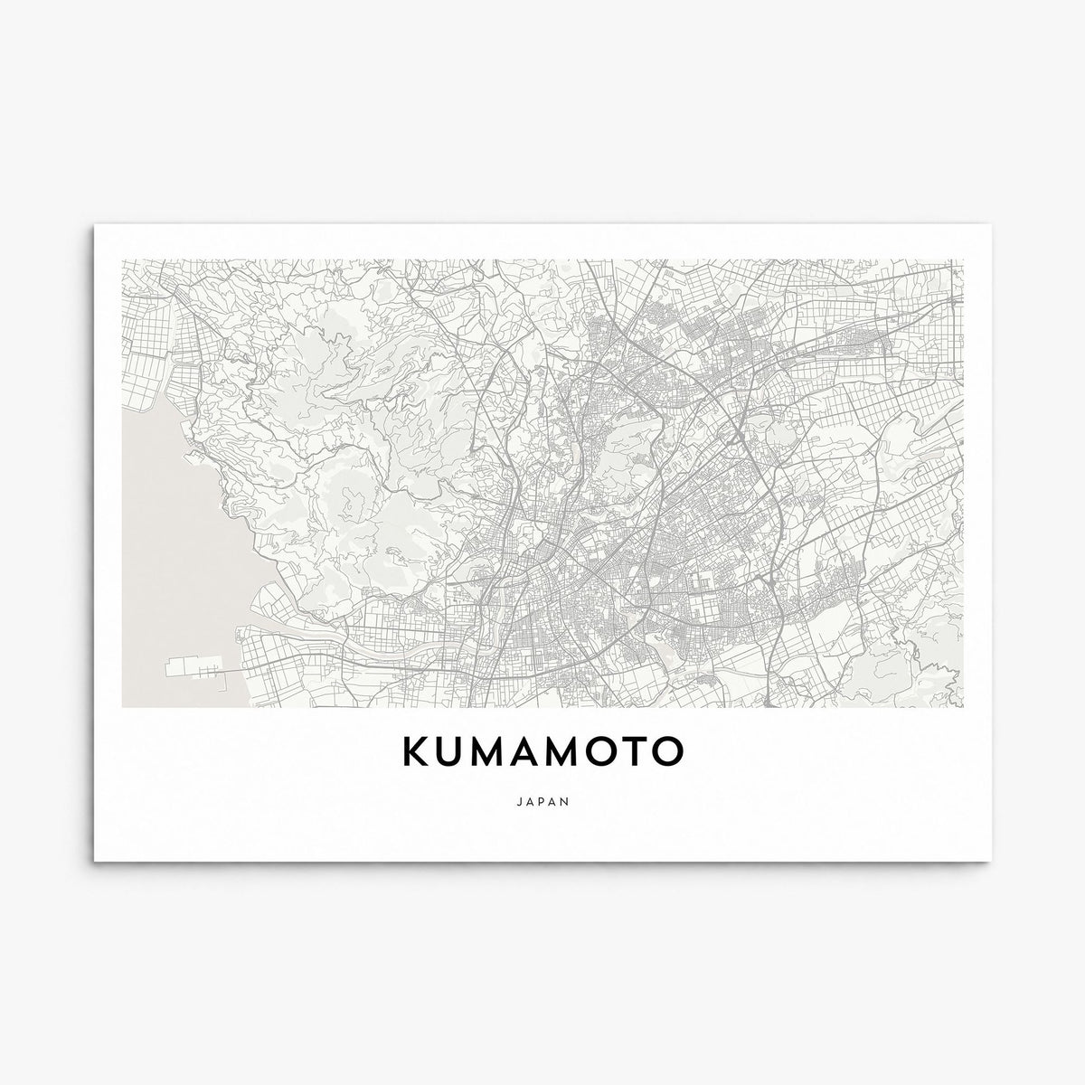 Kumamoto Map Poster, print only (unframed)