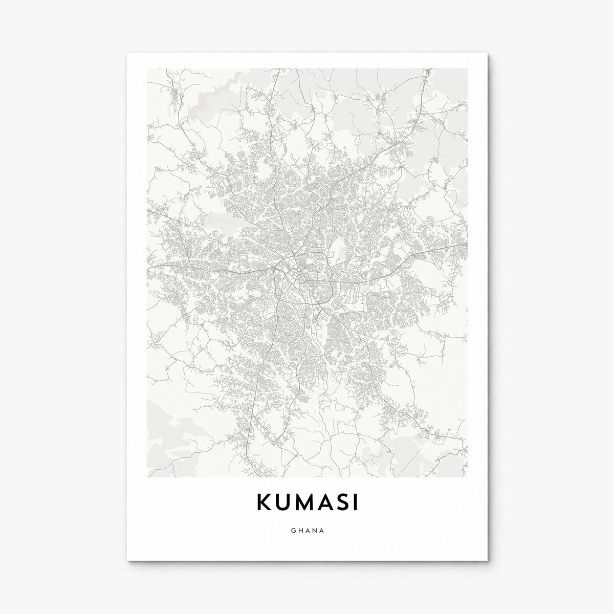Kumasi Map Poster, print only (unframed)