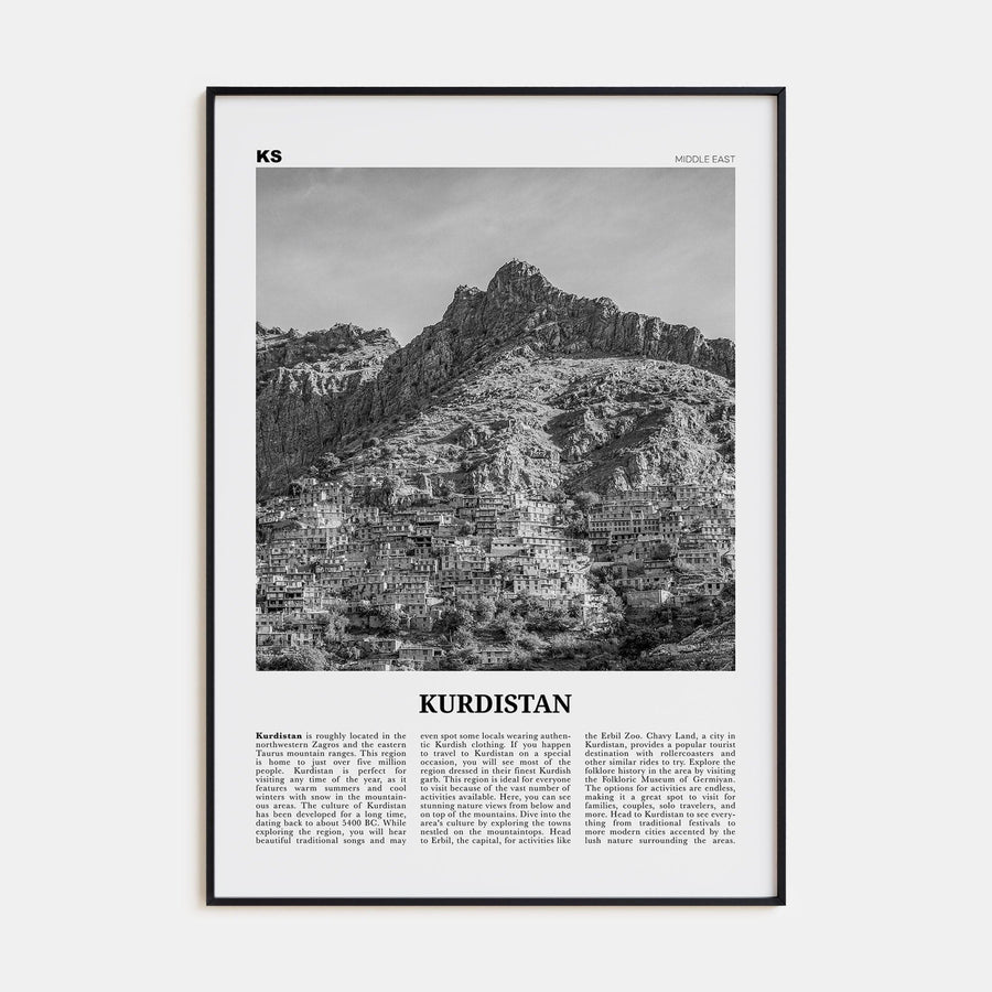 Kurdistan Poster None / 8x12 in Nbourhood Travel B&W Poster