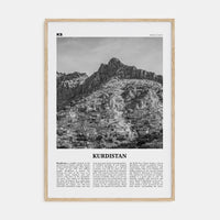 Kurdistan Poster Natural Wood / 8x12 in Nbourhood Travel B&W Poster