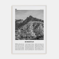 Kurdistan Poster White Wood / 8x12 in Nbourhood Travel B&W Poster