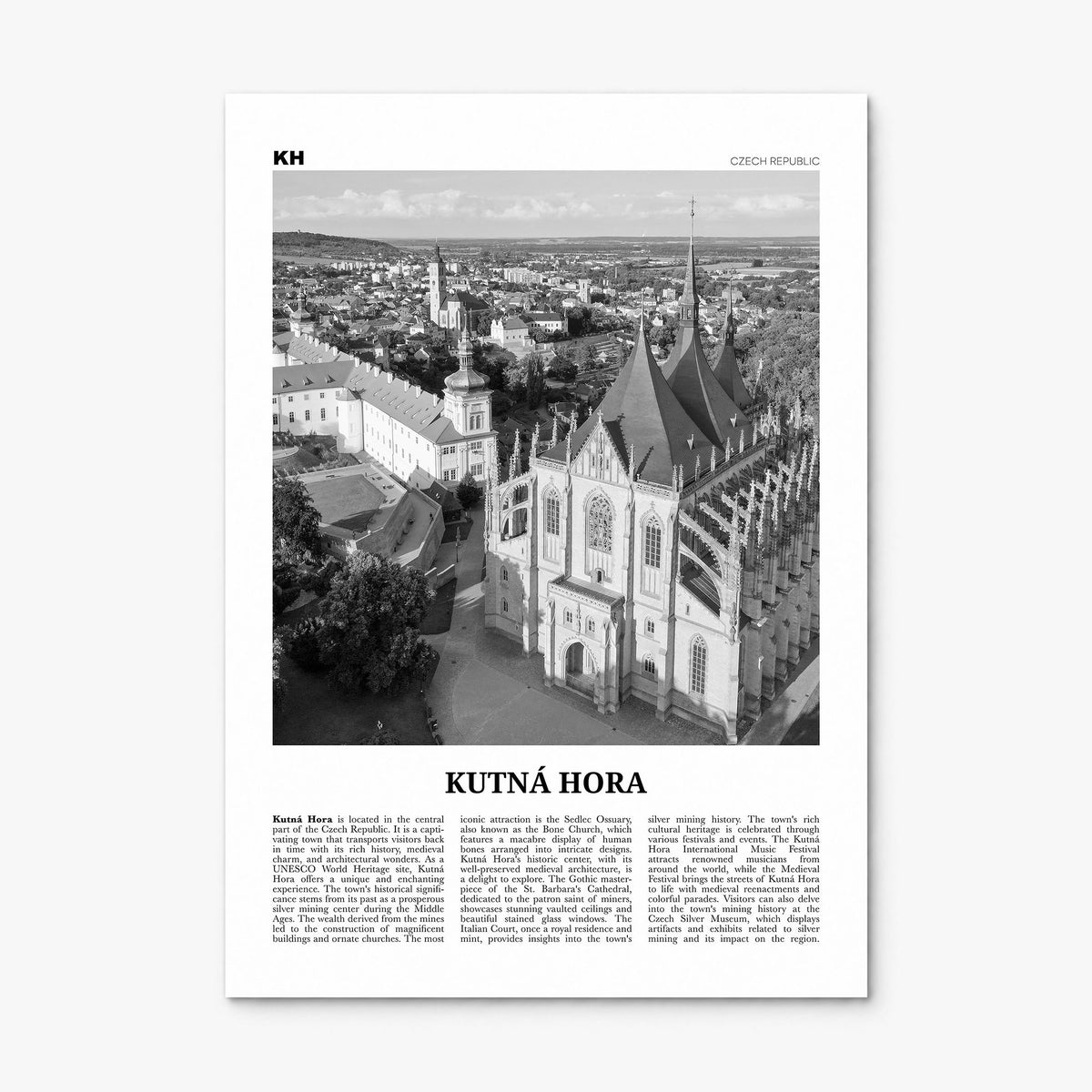 Kutná Hora Newspaper Poster, print only (unframed)