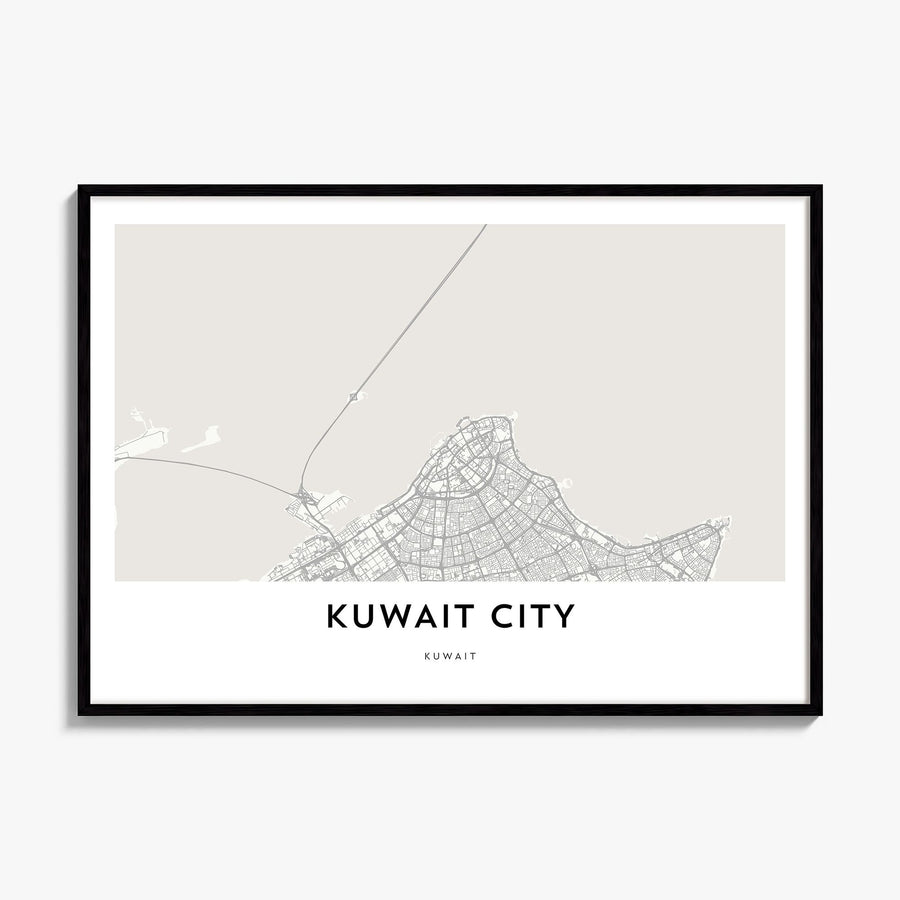 Kuwait City Map Poster, framed poster mockup