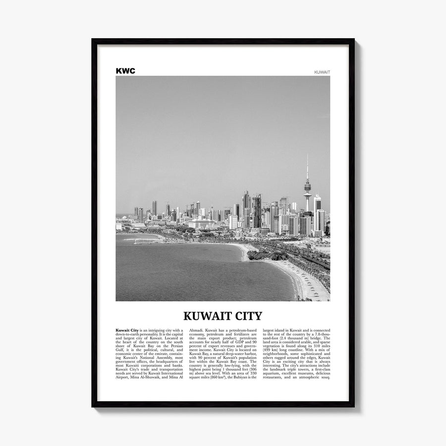 Kuwait City Newspaper Poster, framed poster mockup