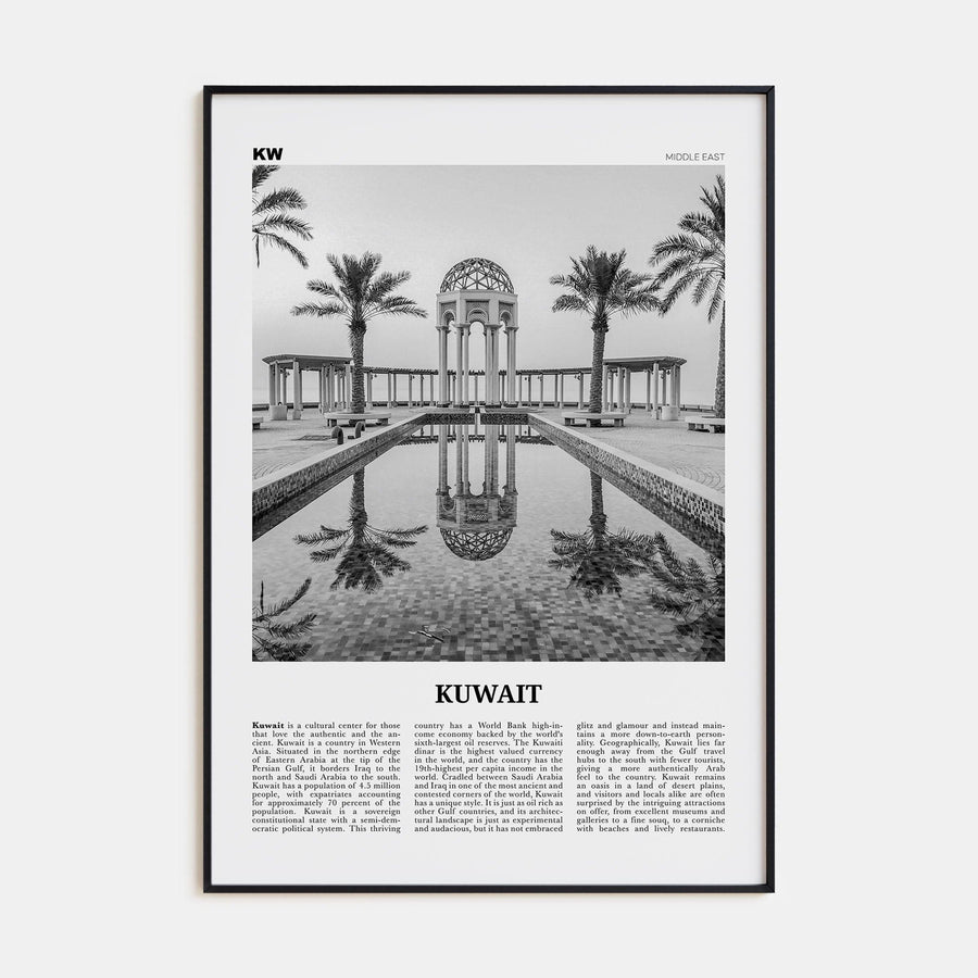 Kuwait Poster None / 8x12 in Nbourhood Travel B&W Poster