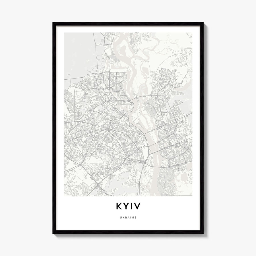 Kyiv Map Poster, framed poster mockup