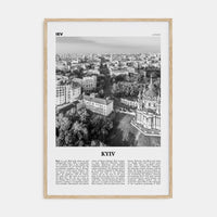 Kyiv No 1 Poster Natural Wood / 8x12 in Nbourhood Travel B&W Poster