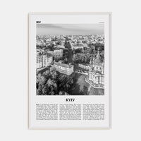 Kyiv No 1 Poster White Wood / 8x12 in Nbourhood Travel B&W Poster