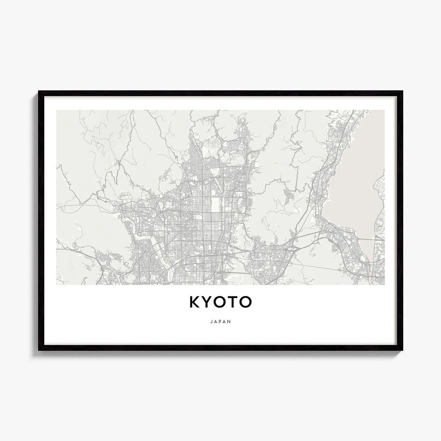 Kyoto Map Poster, framed poster mockup