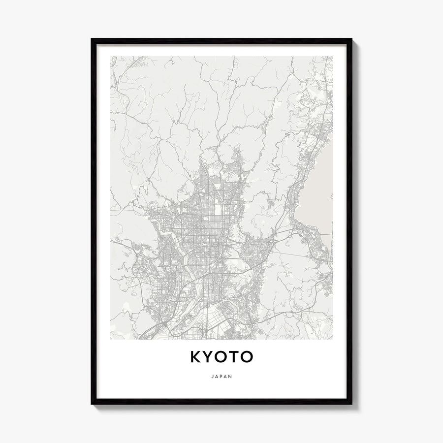 Kyoto Map Poster, framed poster mockup