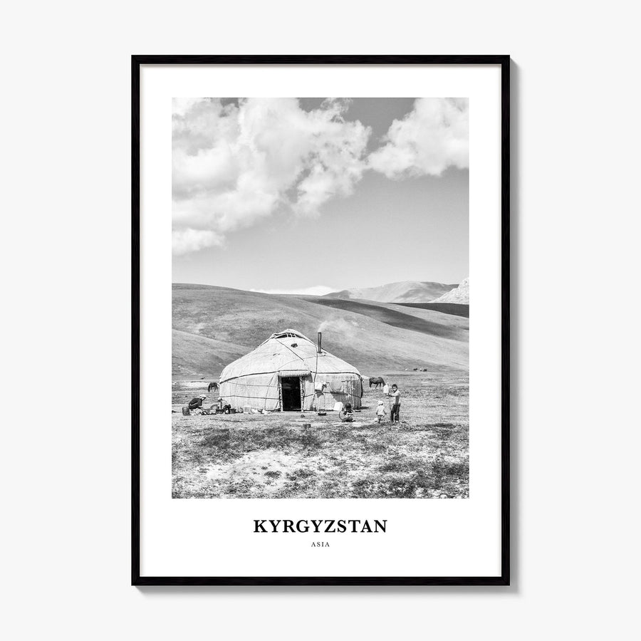Kyrgyzstan Classic Poster, framed poster mockup