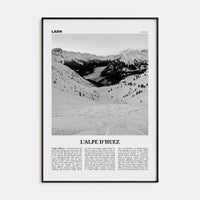 L'Alpe d'Huez Poster Black Metal / 8x12 in Nbourhood Travel B&W Poster