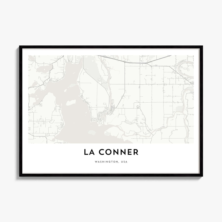 La Conner Map Poster, framed poster mockup