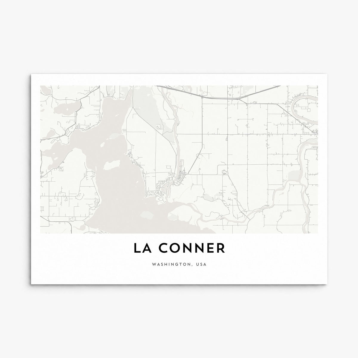 La Conner Map Poster, print only (unframed)