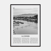 La Conner Poster Black Wood / 8x12 in Nbourhood Travel B&W Poster