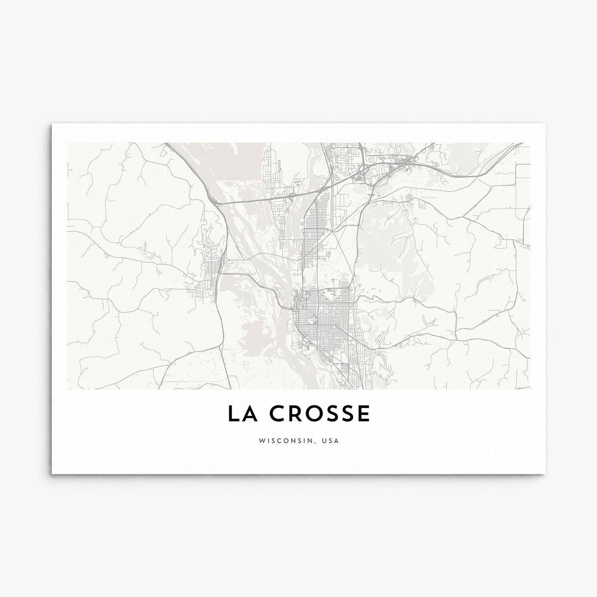 La Crosse Map Poster, print only (unframed)