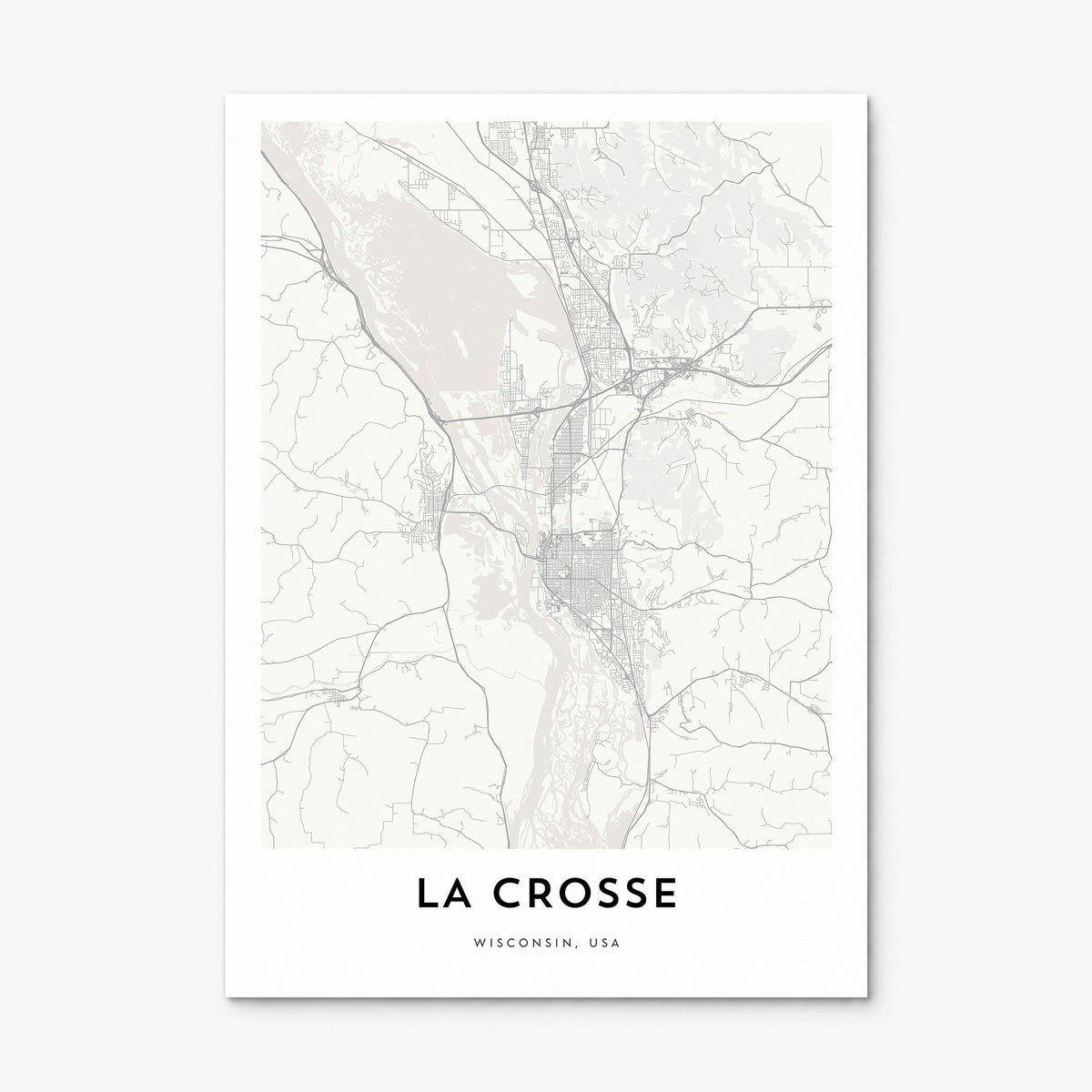 La Crosse Map Poster, print only (unframed)
