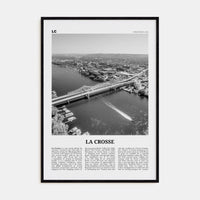 La Crosse Poster Black Wood / 8x12 in Nbourhood Travel B&W Poster