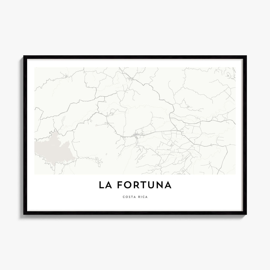 La Fortuna Map Poster, framed poster mockup