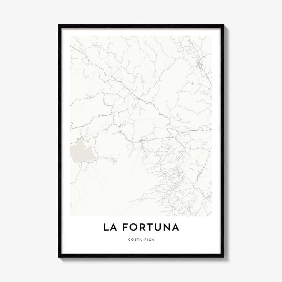 La Fortuna Map Poster, framed poster mockup