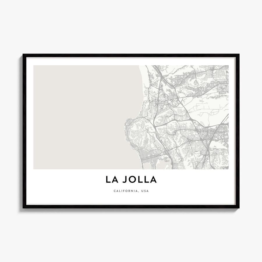 La Jolla Map Poster, framed poster mockup