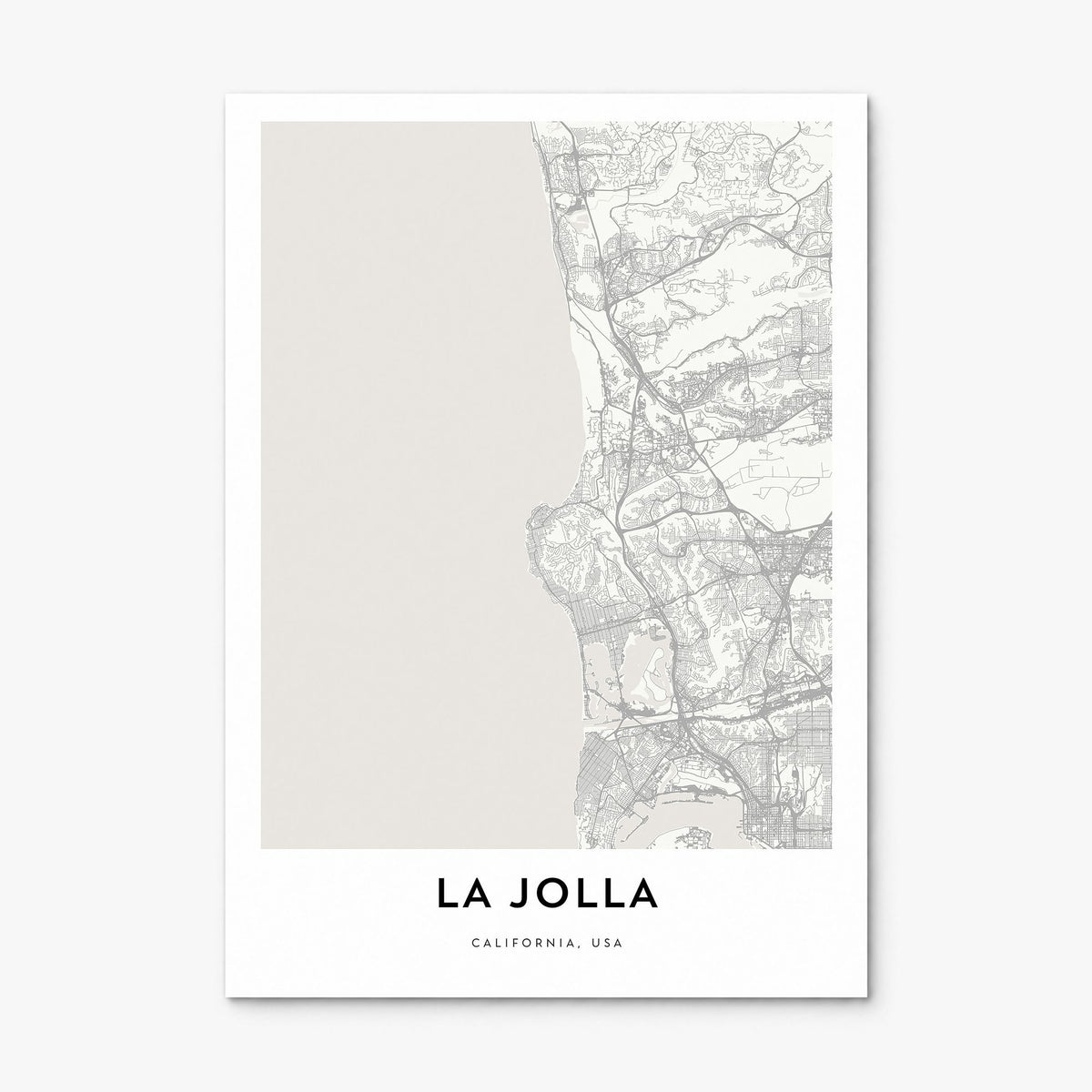 La Jolla Map Poster, print only (unframed)