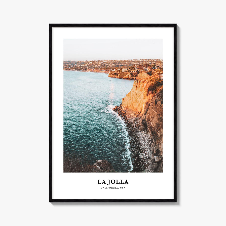 La Jolla no. 1 colorful classic poster of San Diego, California – vertical wall art, unframed print shown in interior mockup