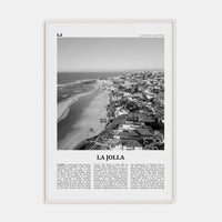 La Jolla No 2 Poster White Wood / 8x12 in Nbourhood Travel B&W Poster