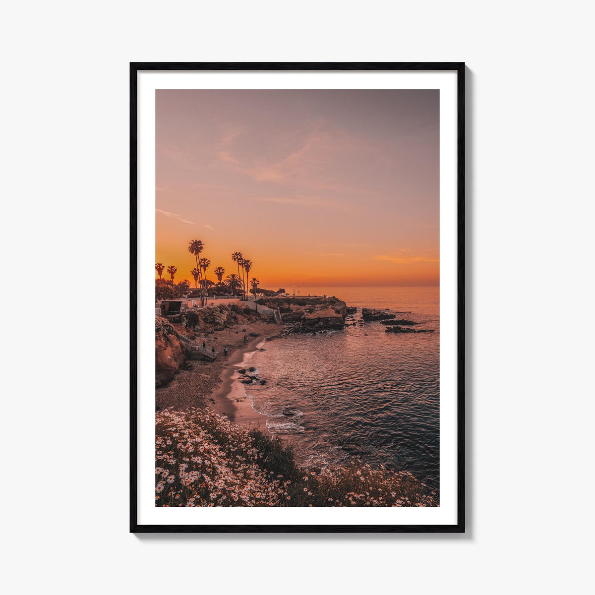 La Jolla no. 5 colorful photo poster of California, USA – vertical wall art, unframed print shown in interior mockup