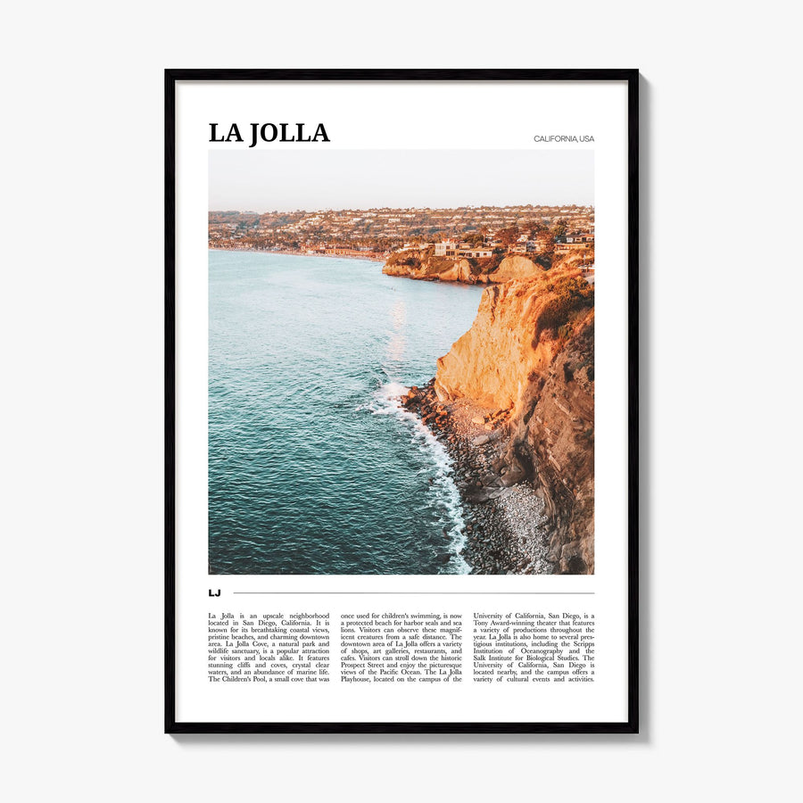 La Jolla Travel No 1 Poster, framed poster mockup