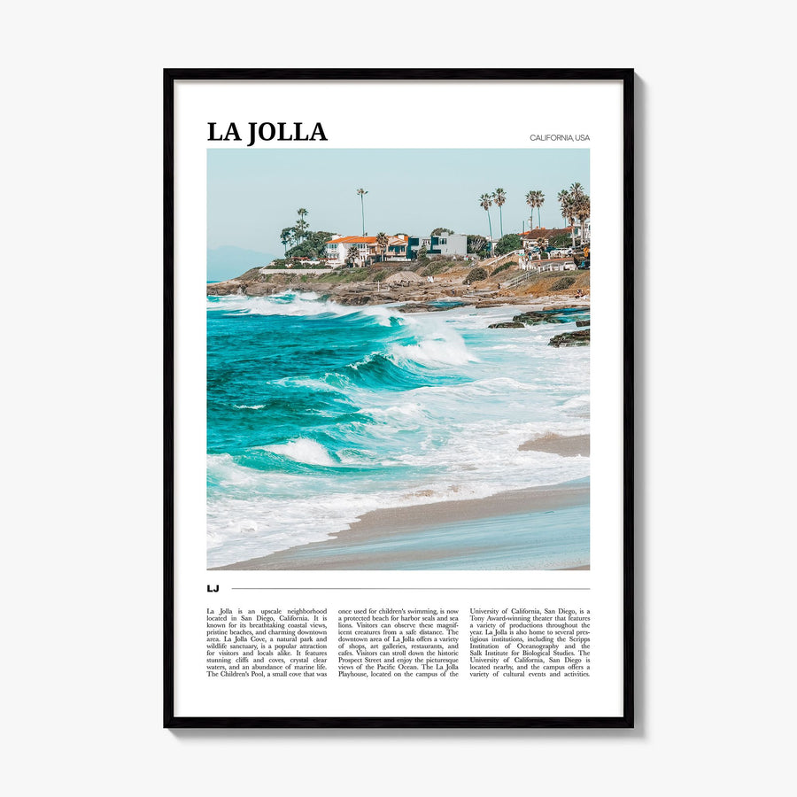 La Jolla Travel No 2 Poster, framed poster mockup