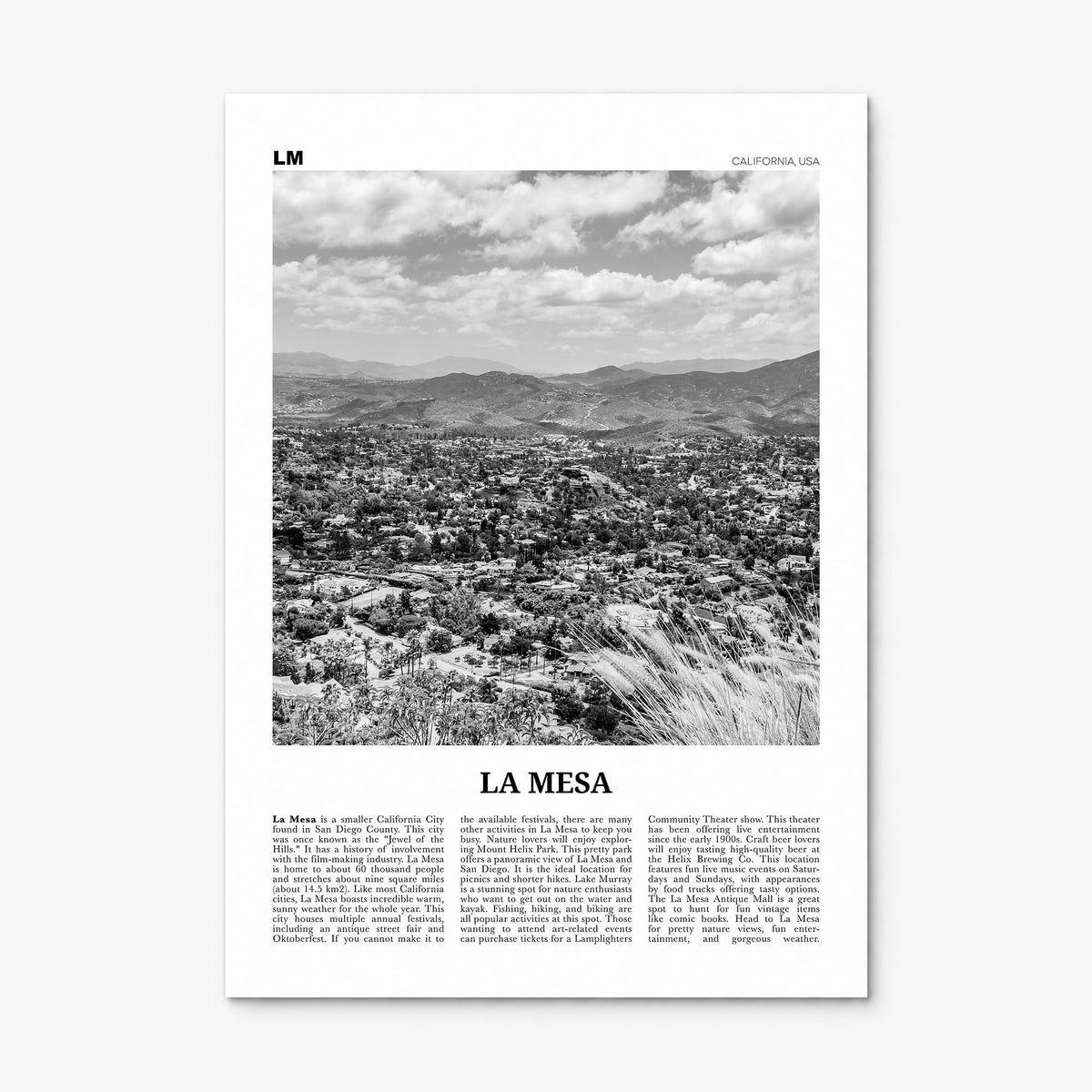 La Mesa Newspaper Poster, print only (unframed)