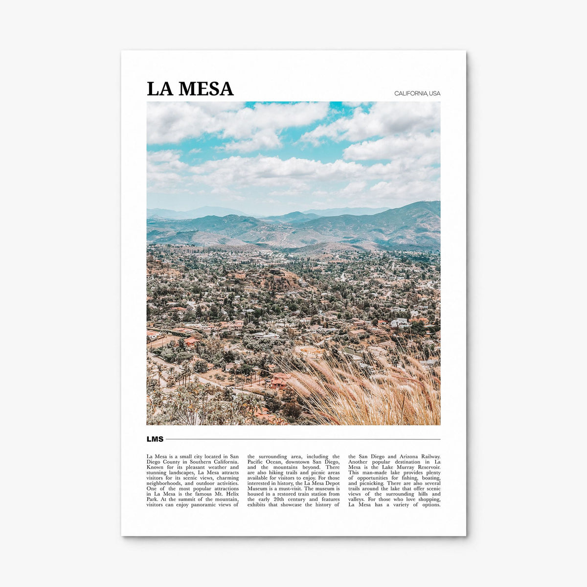 La Mesa Travel Poster, print only (unframed)