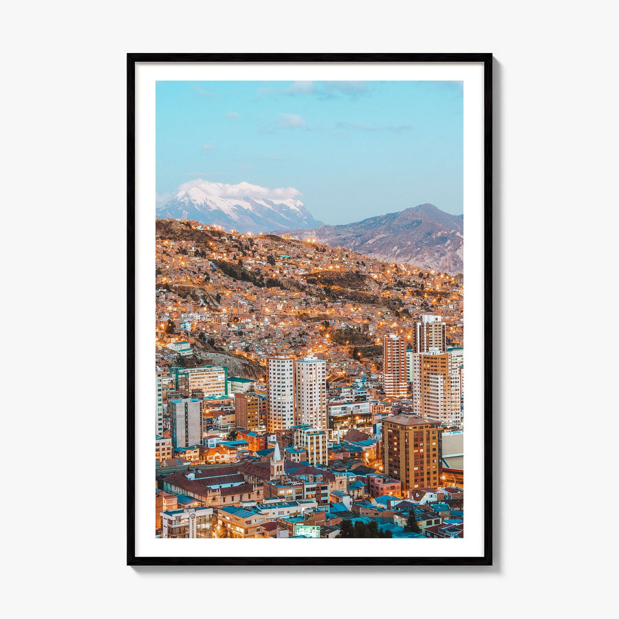 La Paz Photo Poster, framed poster mockup, white border