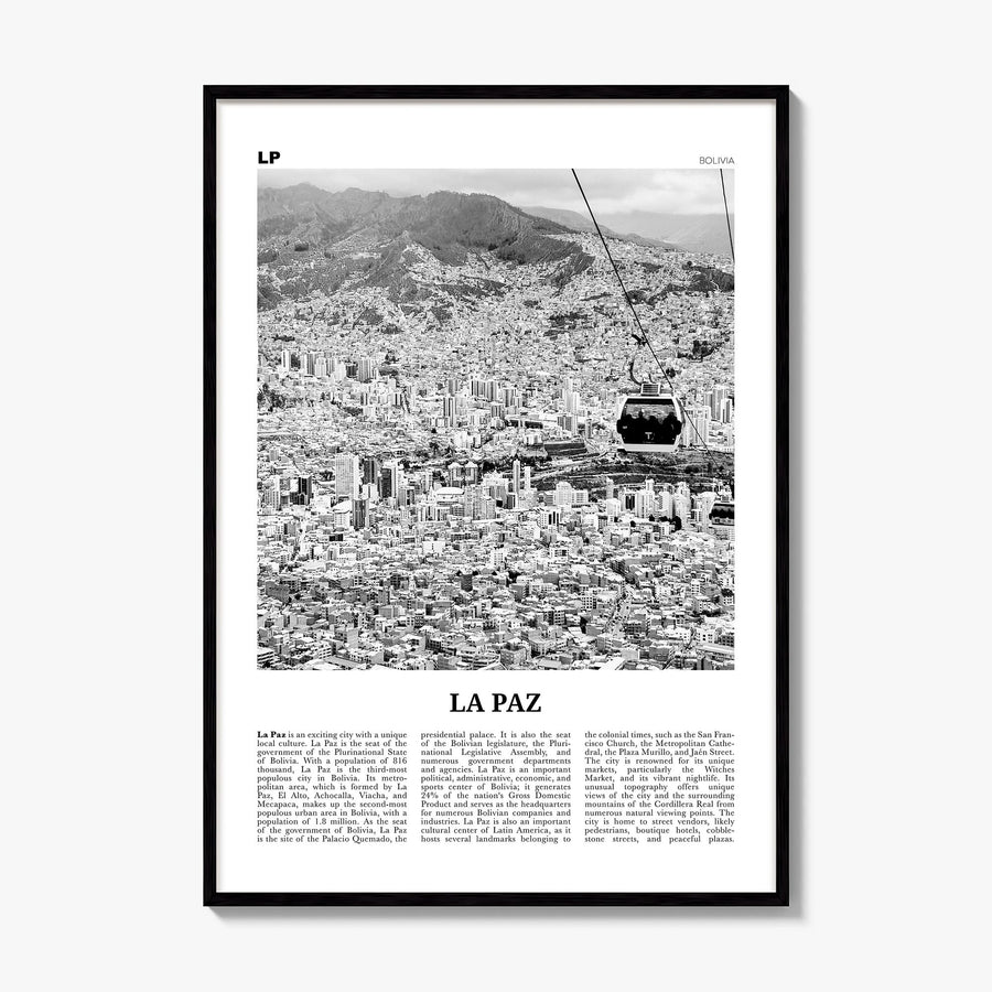 La Paz Newspaper Poster, framed poster mockup