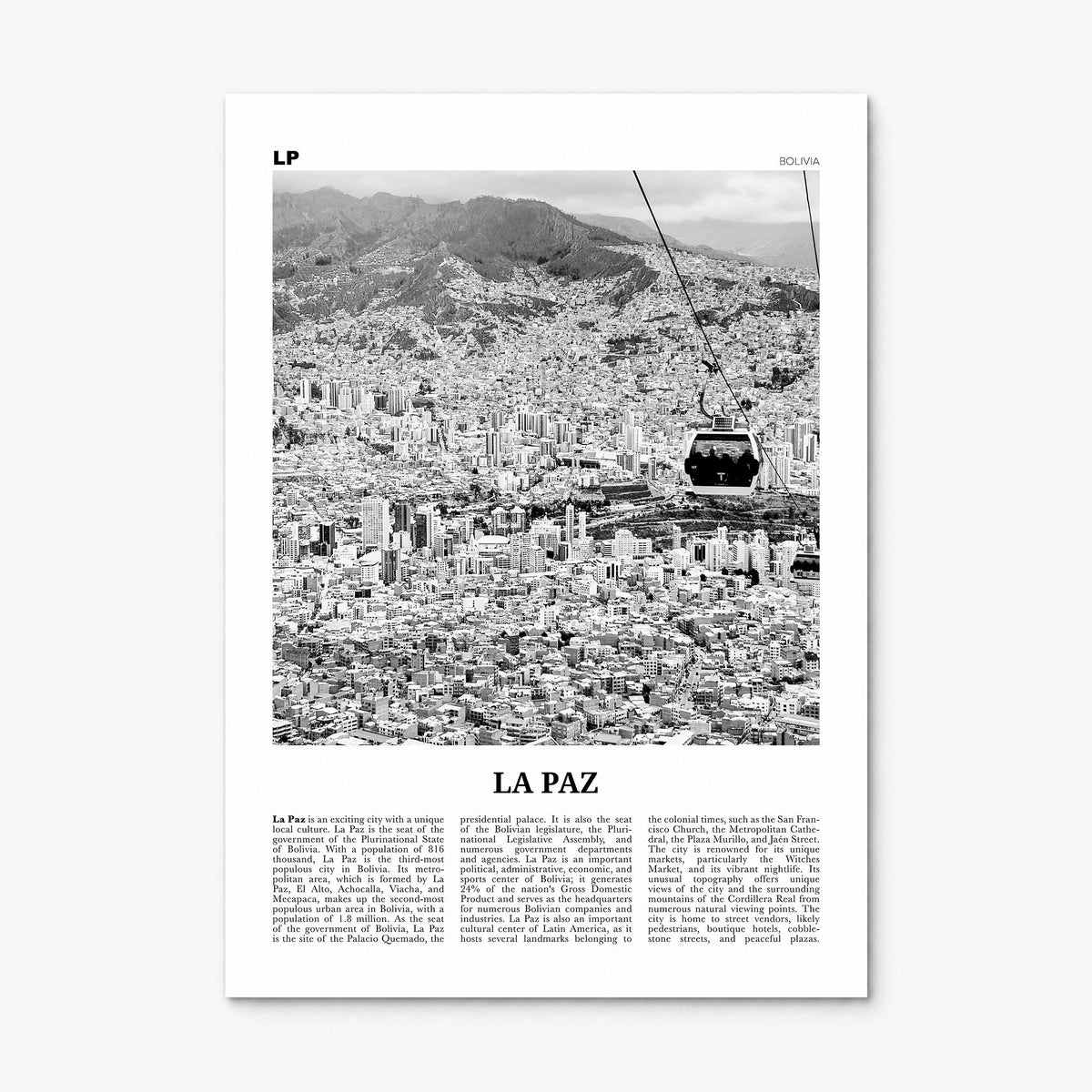 La Paz Newspaper Poster, print only (unframed)