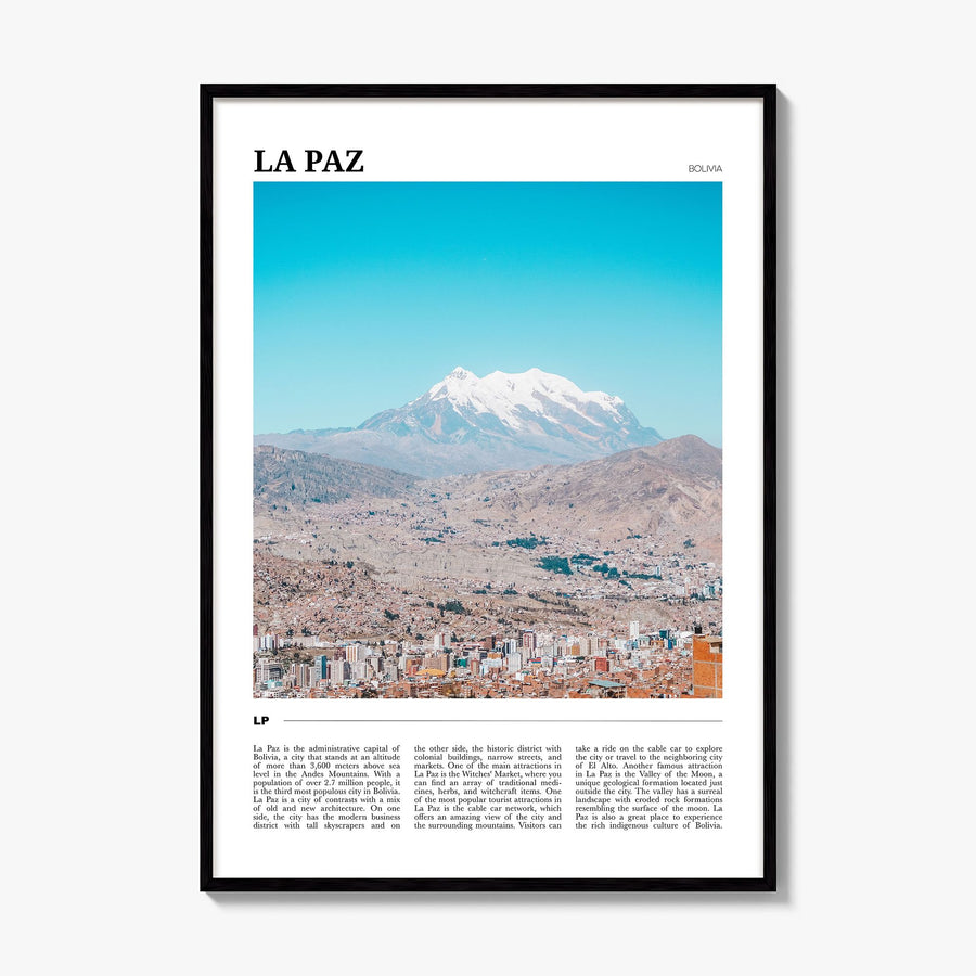 La Paz Travel Poster, framed poster mockup