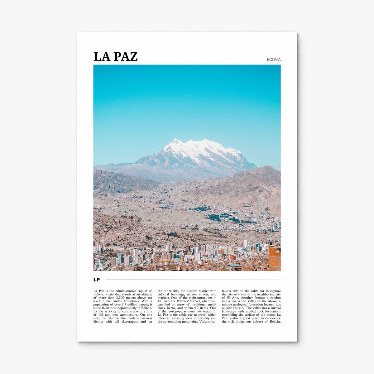 La Paz Travel Poster, print only (unframed)