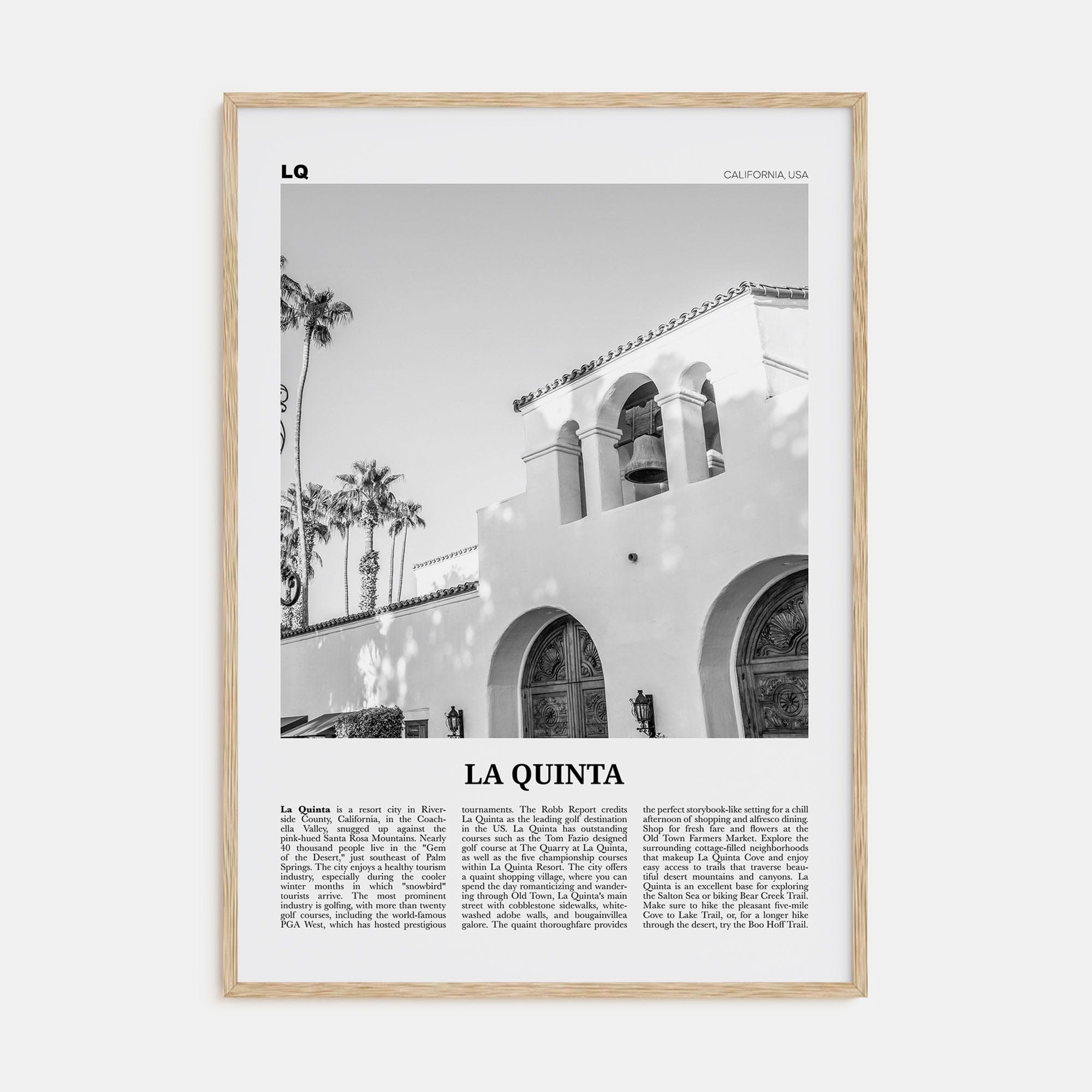 La Quinta No 1 Poster Natural Wood / 8x12 in Nbourhood Travel B&W Poster