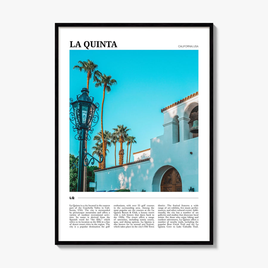 La Quinta Travel Poster, framed poster mockup